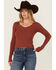 Image #1 - Shyanne Women's Ribbed Long Sleeve Sweater, Mauve, hi-res