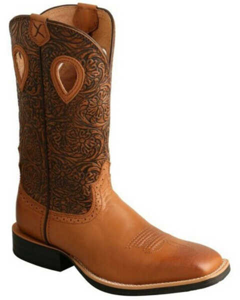 Twisted X Women's Ruff Stock Western Performance Boots - Broad Square Toe, Brown, hi-res