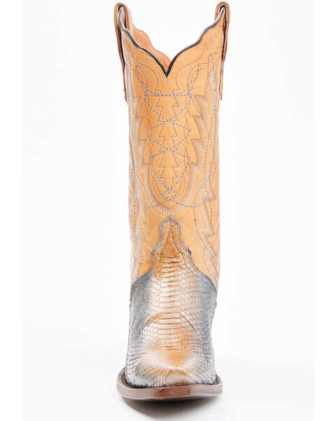 Image #4 - Dan Post Women's Zacatecas Exotic Watersnake Western Boots - Snip Toe, Beige/khaki, hi-res