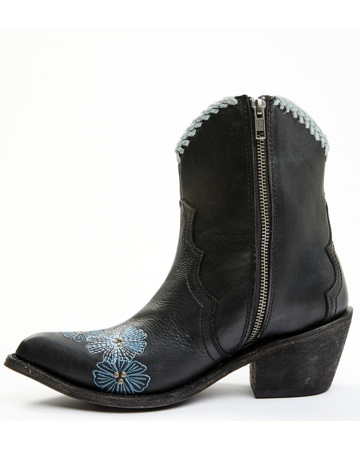 Image #3 - Carborca Silver by Liberty Black Women's Loren Tonal Floral Embroidered Western Fashion Booties - Snip Toe, Black, hi-res