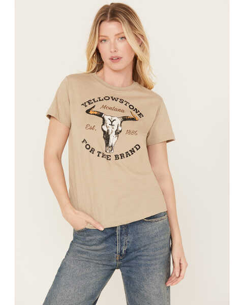 Changes Women's Yellowstone Dutton Ranch Short Sleeve Graphic Tee, Ivory, hi-res