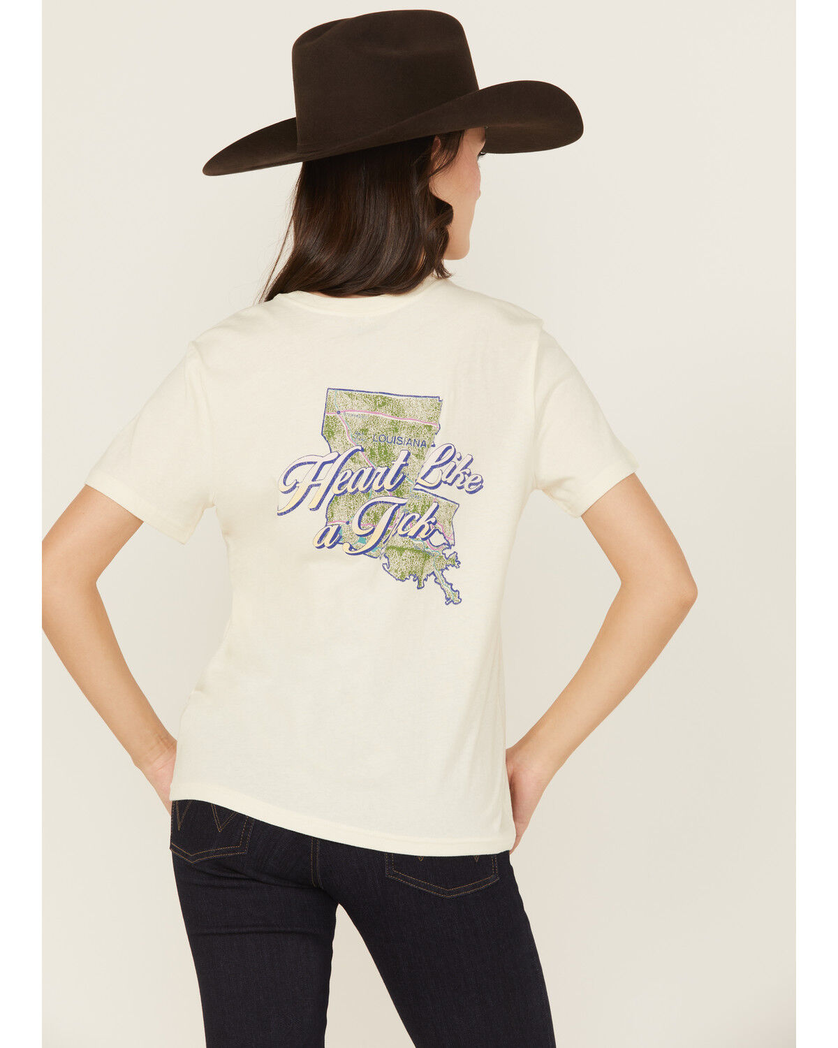Image #3 - Wrangler X Lainey Wilson Women's Heart Like A Truck Short Sleeve Graphic Tee, White, hi-res