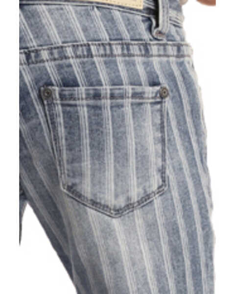 Image #4 - Rock & Roll Denim Girls' Striped Trouser Jeans  , Blue, hi-res