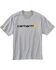 Carhartt Men's Signature Logo Graphic Short Sleeve Work T-Shirt , Hthr Grey, hi-res