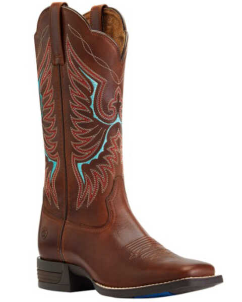 Ariat Women's Rockdale Shock Shield Performance Western Boots - Broad Square Toe , Brown, hi-res