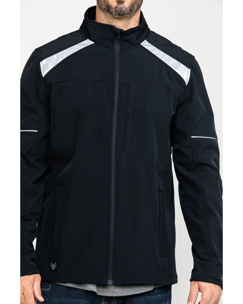 Hawx Men's Black Reflective Polar Fleece Moto Work Jacket , Black, hi-res