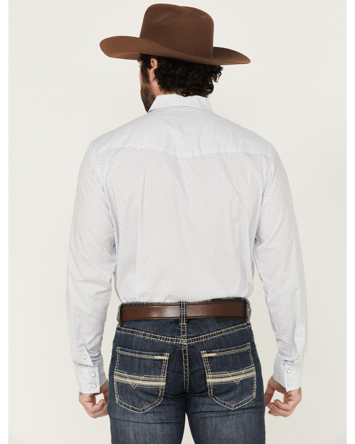 Image #4 - Wrangler Men's 20x Geo Print Long Sleeve Snap Stretch Western Shirt, White, hi-res