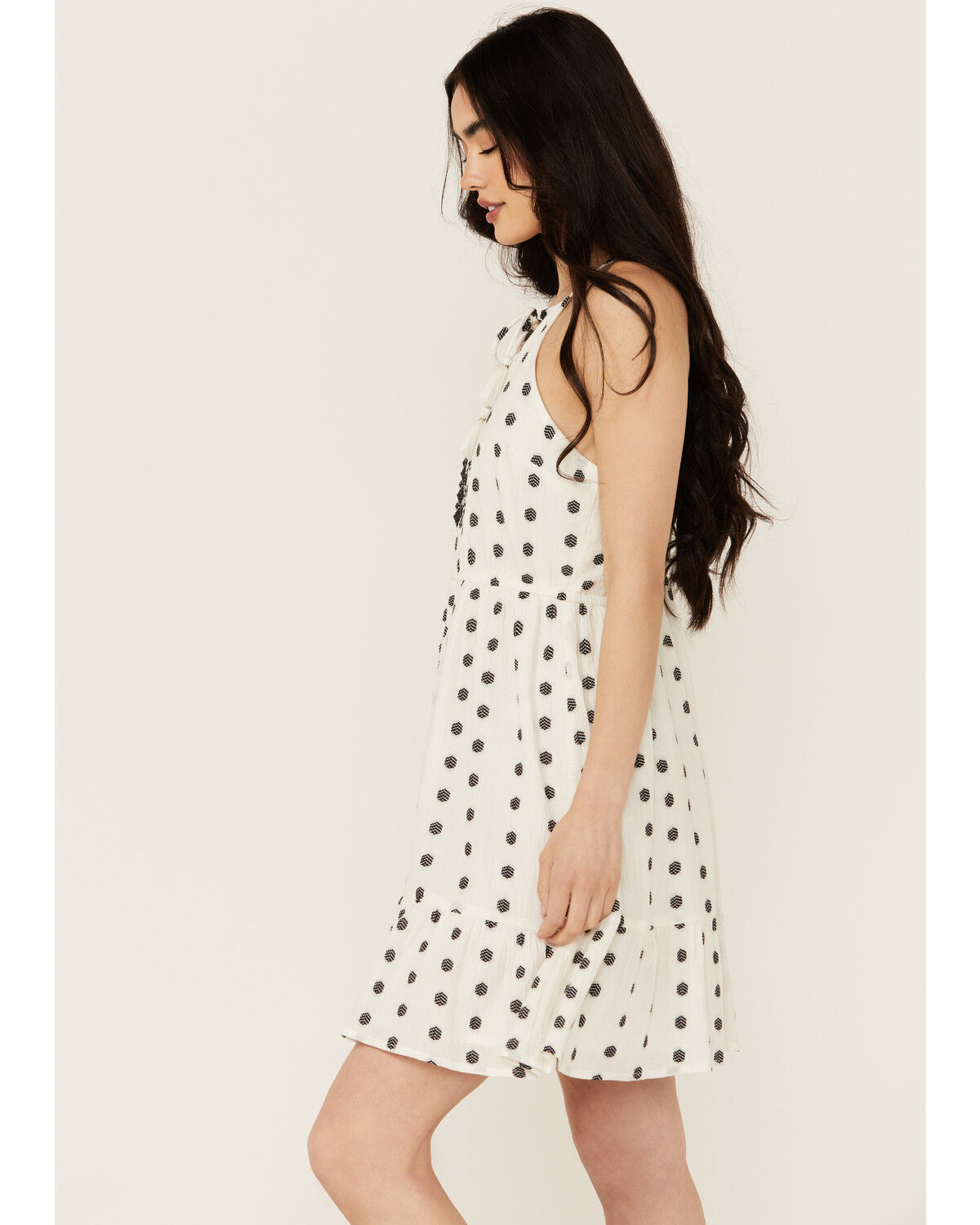Image #2 - Idyllwind Women's Zelida Embroidered Halter Neck Mini Dress, Ivory, hi-res