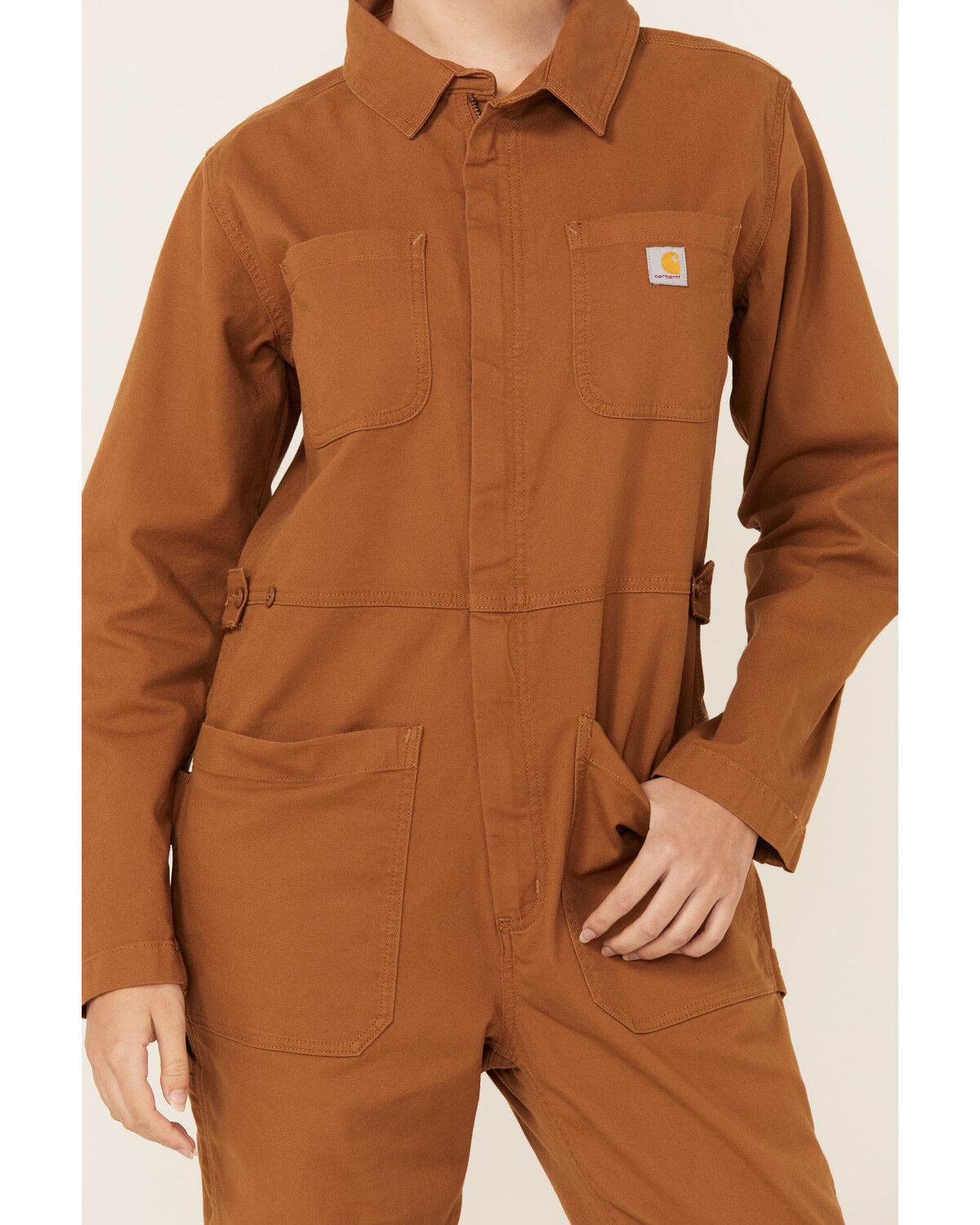Image #3 - Carhartt Women's Rugged Flex® Relaxed Fit Canvas Coveralls, Tan, hi-res