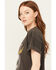 Image #2 - Girl Dangerous Women's Steer Head Rose Relaxed Short Sleeve Graphic Tee, Black, hi-res