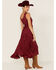 Image #5 - Scully Women's Lace-Up Jacquard Midi Dress, Burgundy, hi-res