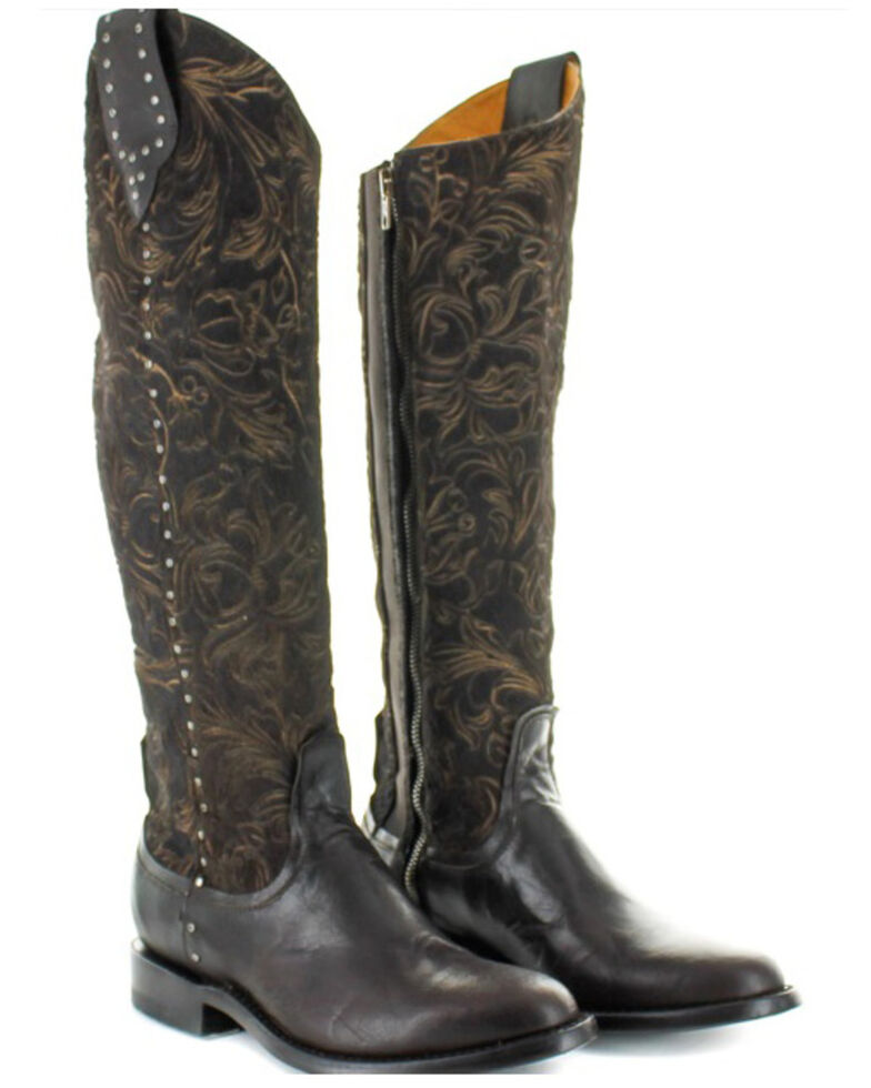Old Gringo Women's Aria Tall Western Boots - Round Toe, Chocolate, hi-res