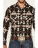 Image #3 - Rock & Roll Denim Men's Southwestern Print Long Sleeve Snap Stretch Western Shirt, Brown, hi-res