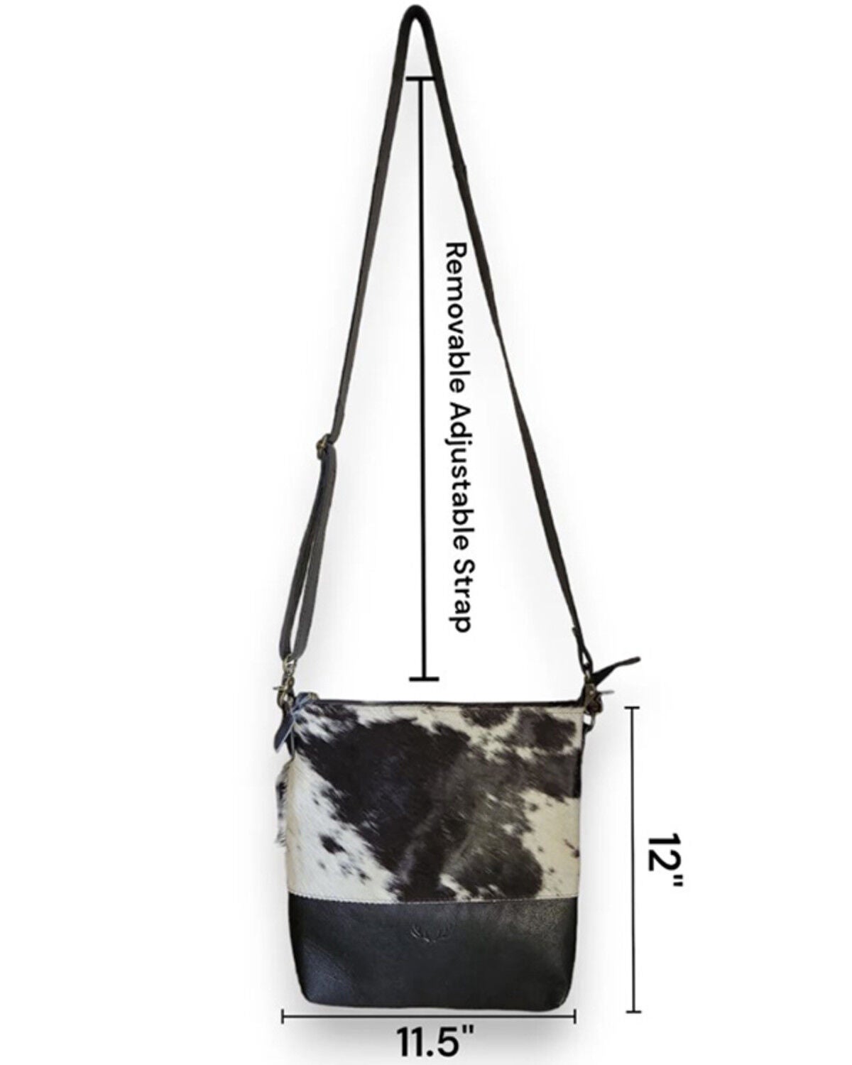 Image #4 - Ranch Junkie Women's Highlands Cowhide Large Crossbody Bag, Black, hi-res