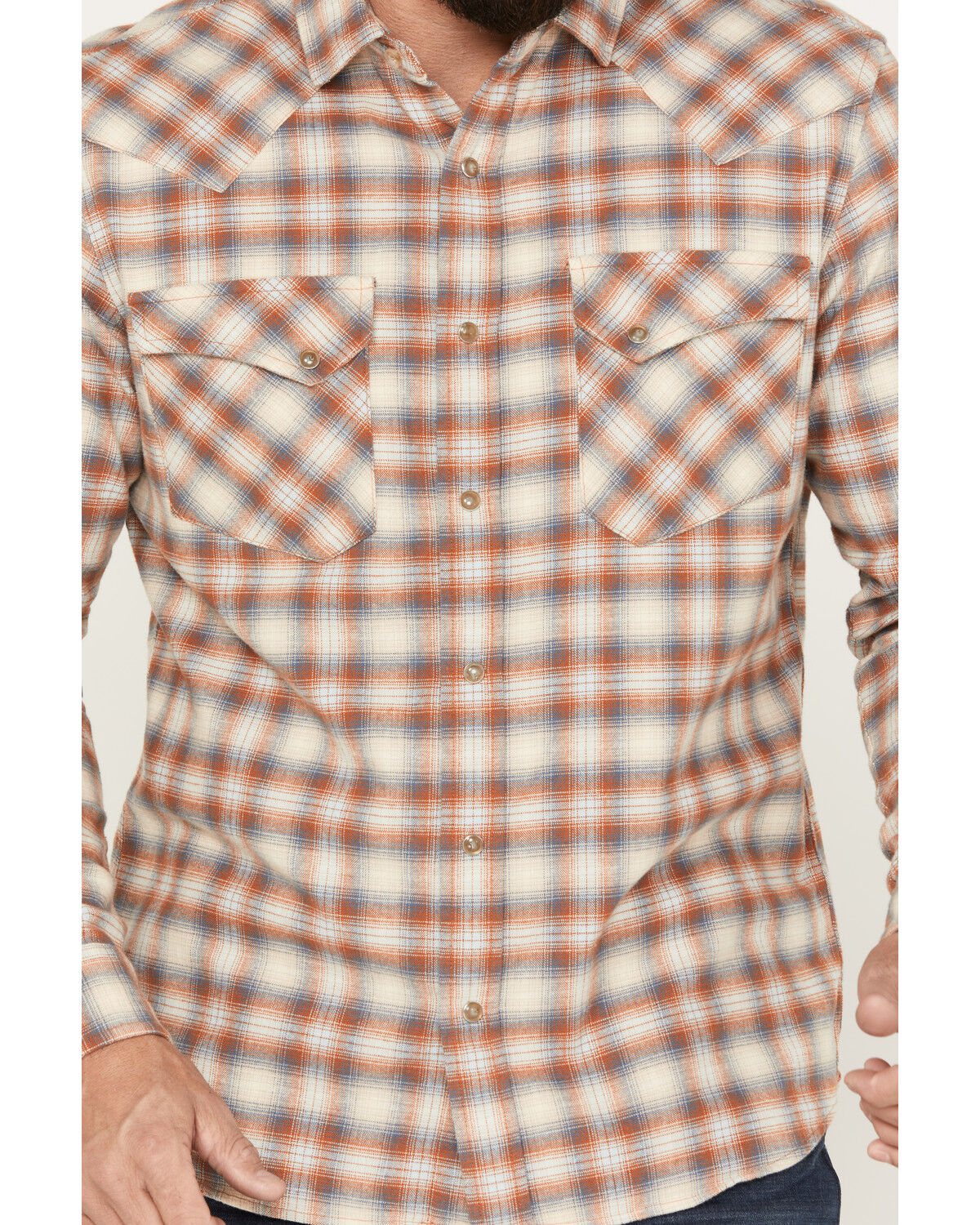 Image #3 - Pendleton Men's Wyatt Plaid Long Sleeve Snap Western Shirt, Blue, hi-res
