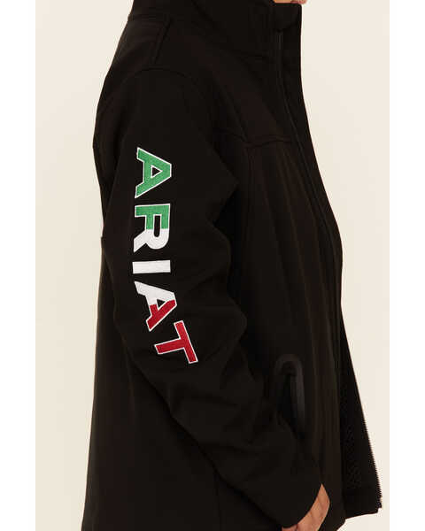 Image #2 - Ariat Boys New Team Mexico Softshell Jacket , Black, hi-res