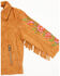Image #3 - Fornia Toddler Girls' Floral Embroidered Fringe Jacket, Camel, hi-res