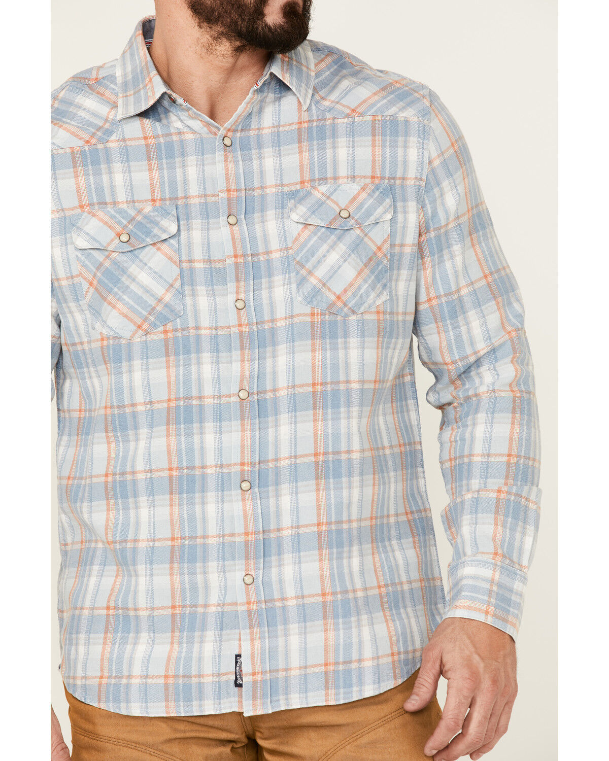 Image #3 - Flag & Anthem Men's Lewisburg Vintage Large Plaid Print Long Sleeve Snap Western Shirt, , hi-res