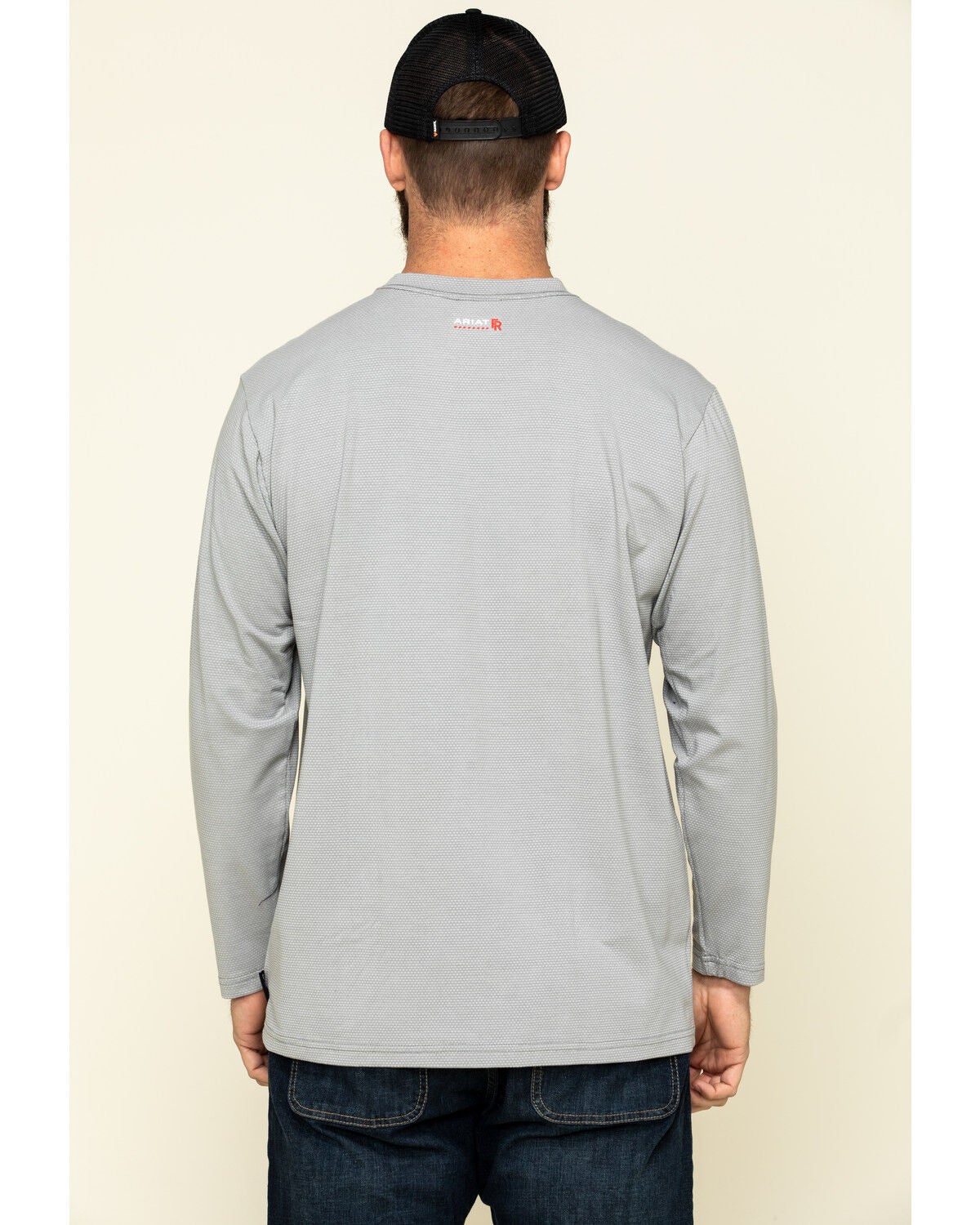 Image #2 - Ariat Men's FR Baselayer Long Sleeve Work T-Shirt, Silver, hi-res