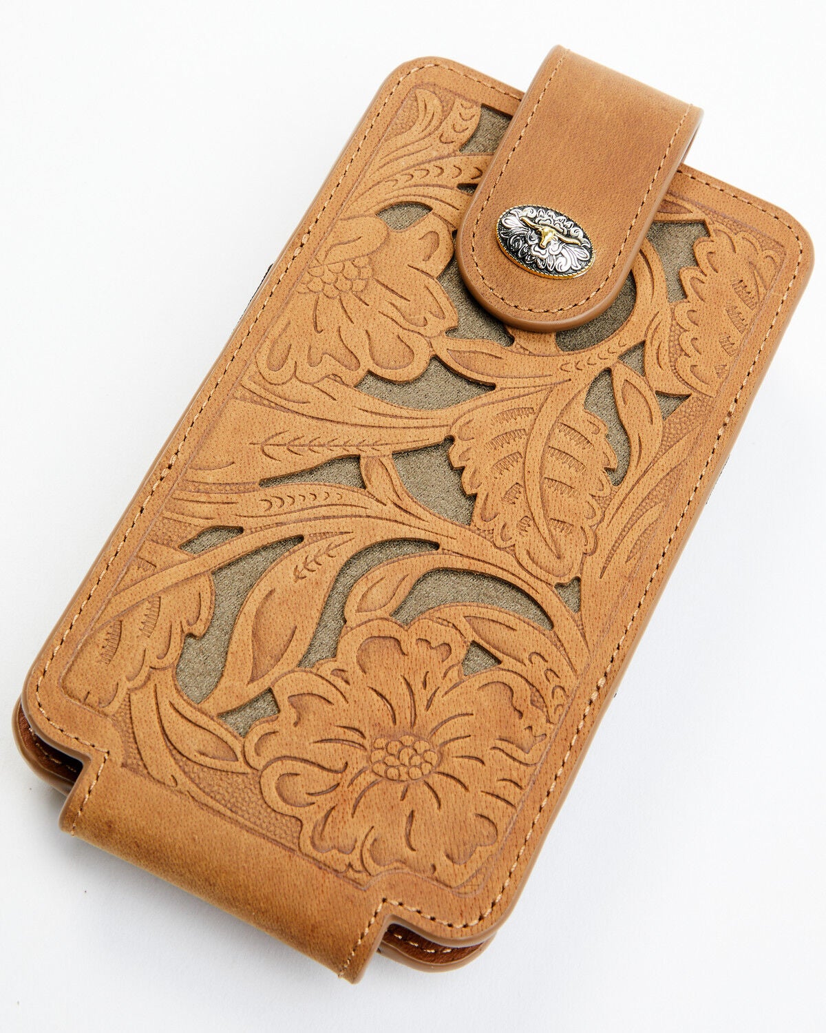 Cody James Men's Cell Phone Leather Wallet, Brown, hi-res