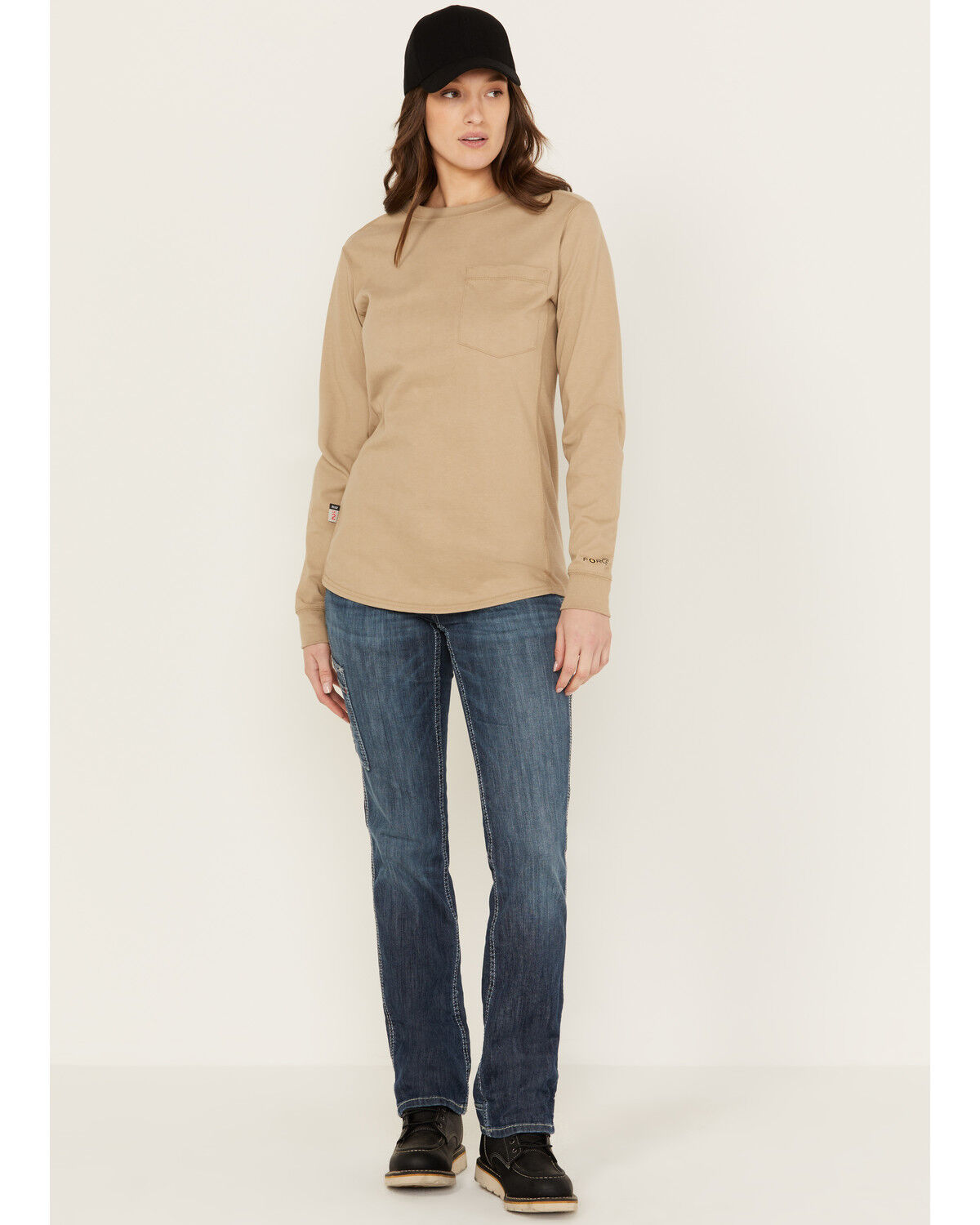 Image #1 - Ariat Women's FR Perfect Rise Duralight Stretch Straight Jeans, Blue, hi-res