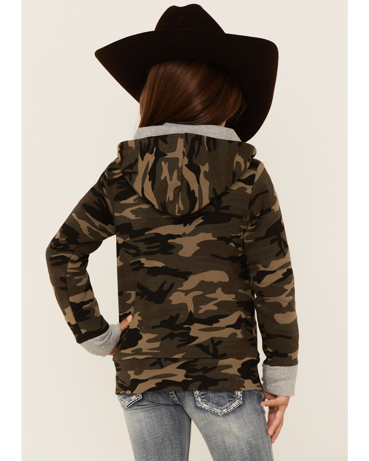 Image #4 - Ampersand Avenue Girls' Multi Camo Print 1/4 Zip Pullover, Multi, hi-res