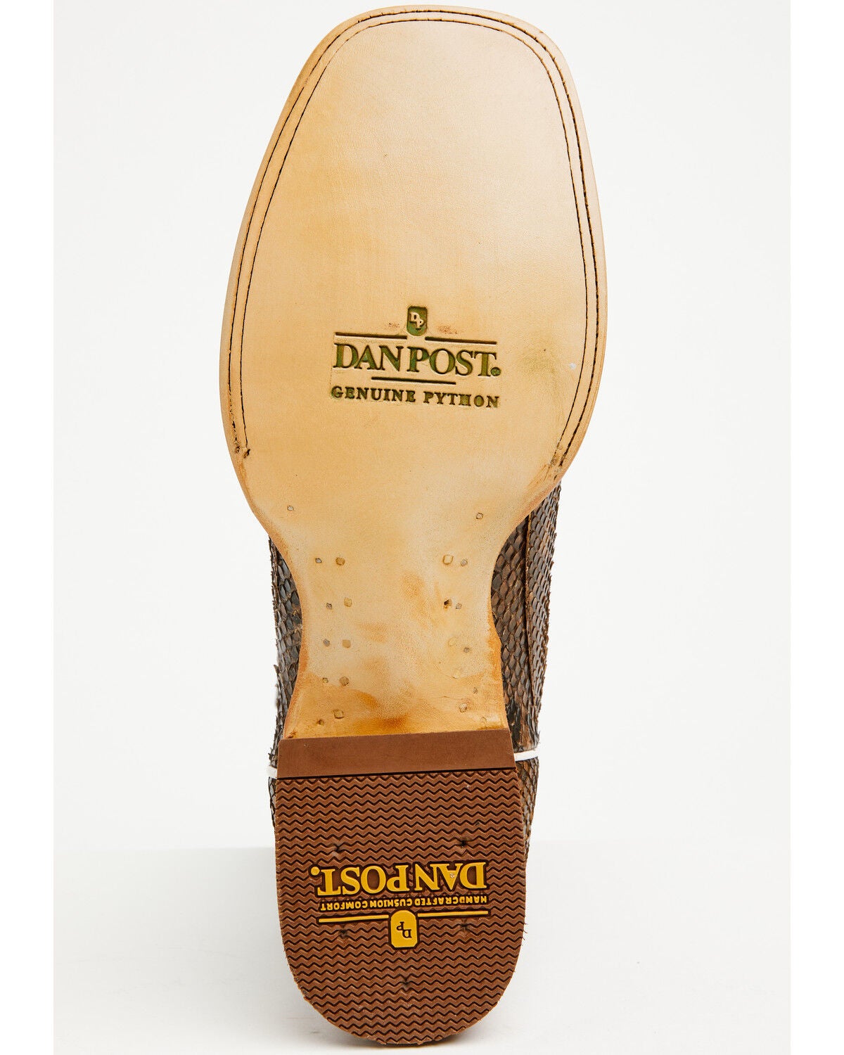 Image #7 - Dan Post Men's Exotic Python Belly Western Boots - Broad Square Toe, Taupe, hi-res