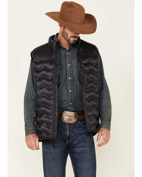 Image #1 - Cody James Core Men's Heather Charcoal Midnight Heat Sealed Zip-Front Puffer Vest, Charcoal, hi-res