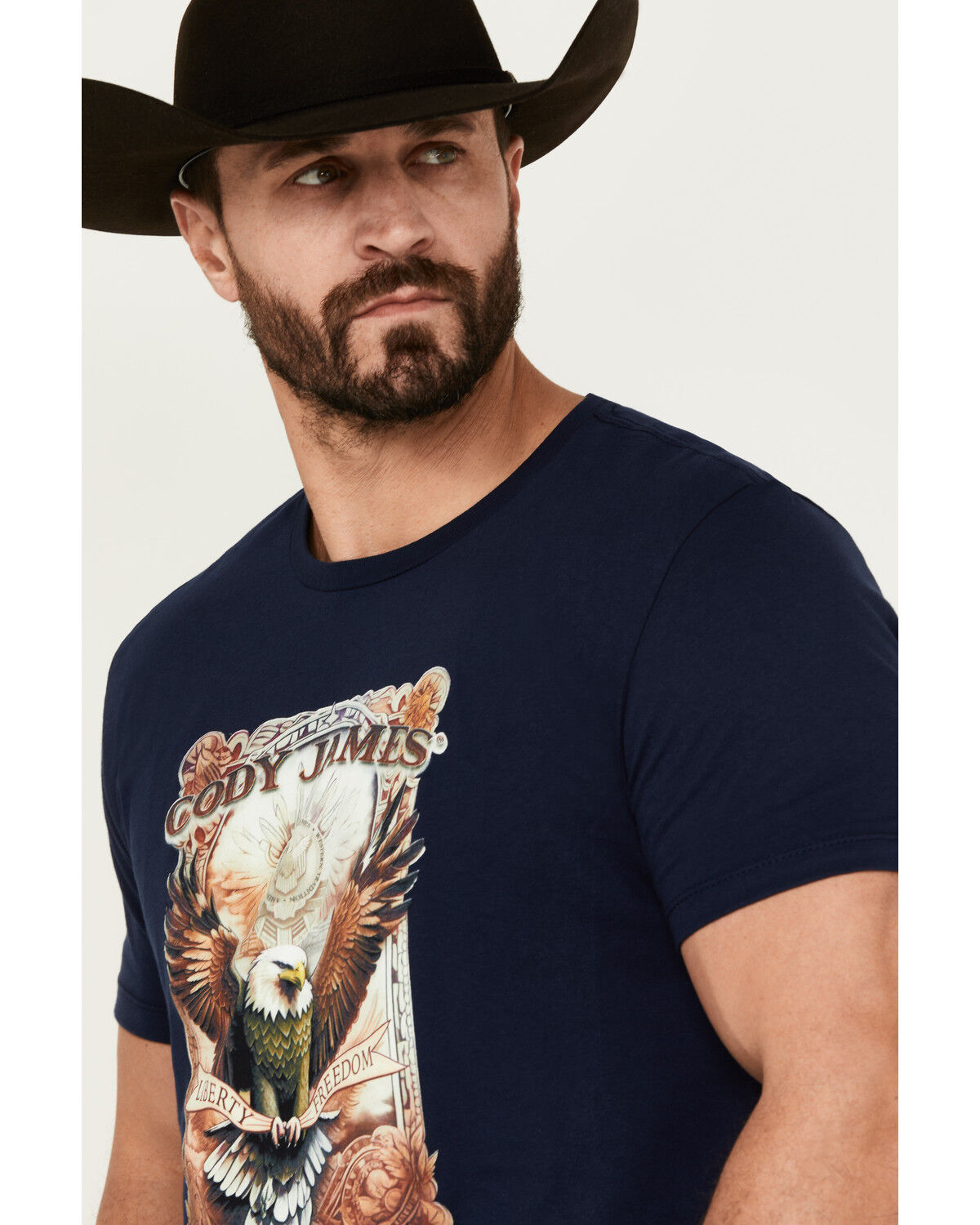 Image #2 - Cody James Men's Liberty Death Short Sleeve Graphic T-Shirt, Navy, hi-res