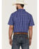 Image #4 - RANK 45&reg; Men's Charge Small Plaid Print Button-Down Western Shirt, Blue, hi-res