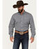 Image #1 - Cinch Men's Geo Print Long Sleeve Button-Down Western Shirt, Navy, hi-res