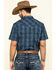 Cody James Men's Paisley Check Plaid Short Sleeve Western Shirt , Blue, hi-res
