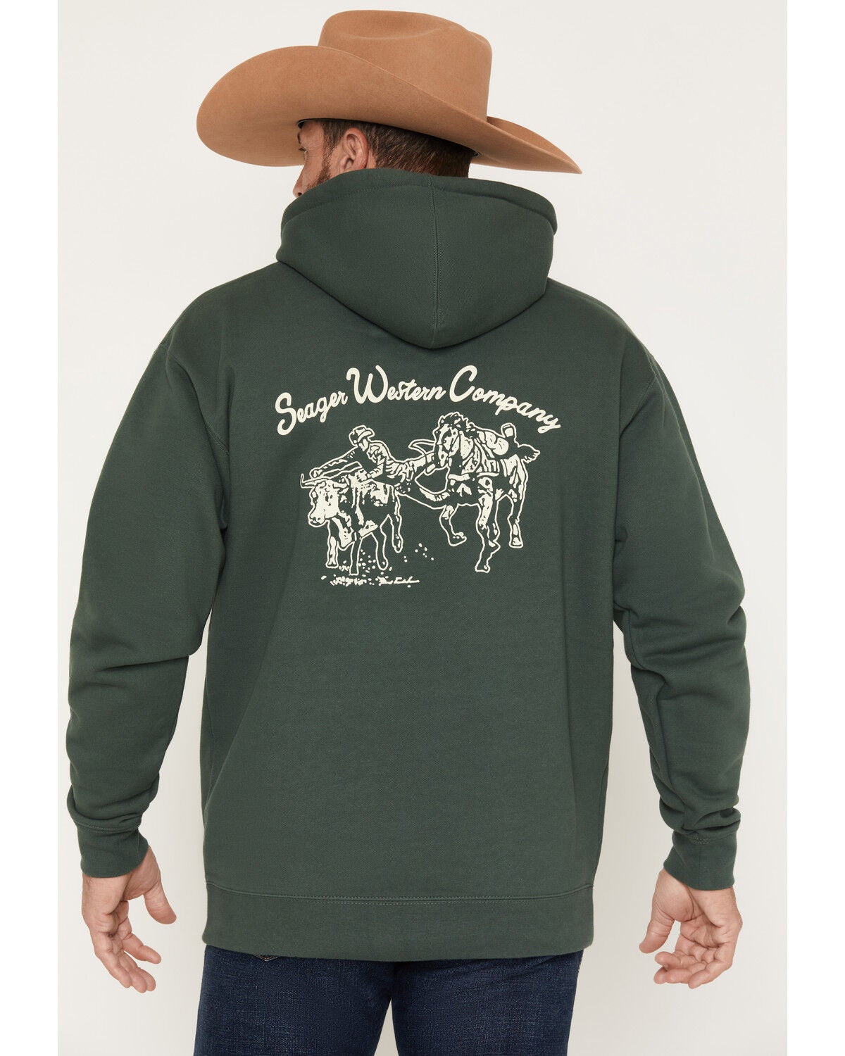 Seager Men's Los Rios Midweight Graphic Hooded Sweatshirt, Green, hi-res