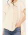 Image #3 - By Together Women's Lace Contrast Short Sleeve Knit Top, Cream, hi-res