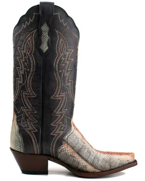 Image #2 - Dan Post Women's Zacatecas Exotic Watersnake Western Boots - Snip Toe, Grey, hi-res