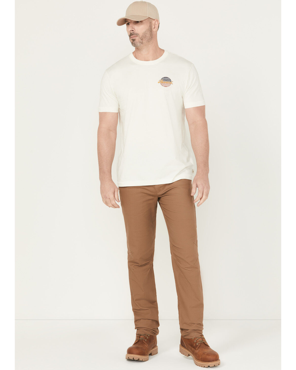 Image #1 - Thorogood Men's Canvas DWR Relaxed Straight Stretch Work Pants, Khaki, hi-res