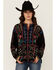 Image #1 - Johnny Was Women's Floral Embroidered Long Sleeve Blouse, Black, hi-res