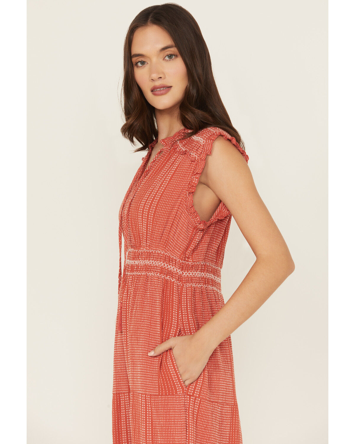 Image #2 - Ariat Women's Sunset Set Of Mind Sleeveless Maxi Dress, Rust Copper, hi-res