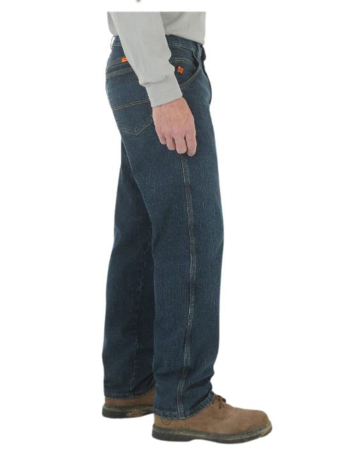 Image #2 - Wrangler Men's FR Relaxed Fit Work Stretch Denim Jeans - Big, Indigo, hi-res