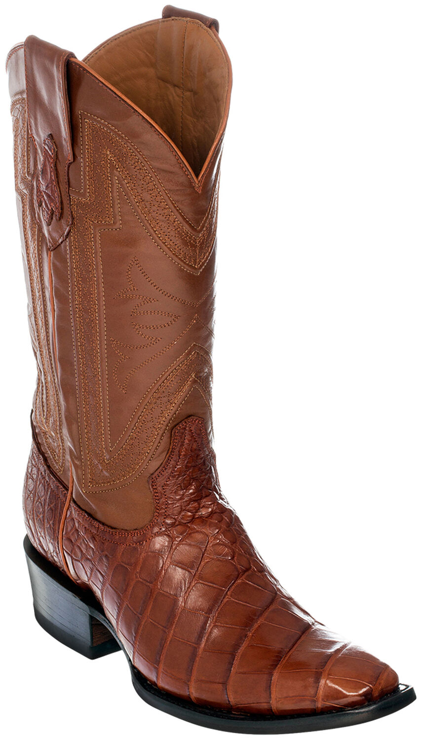 Image #1 - Ferrini Men's Alligator Belly Exotic Western Boots - Square Toe, Cognac, hi-res
