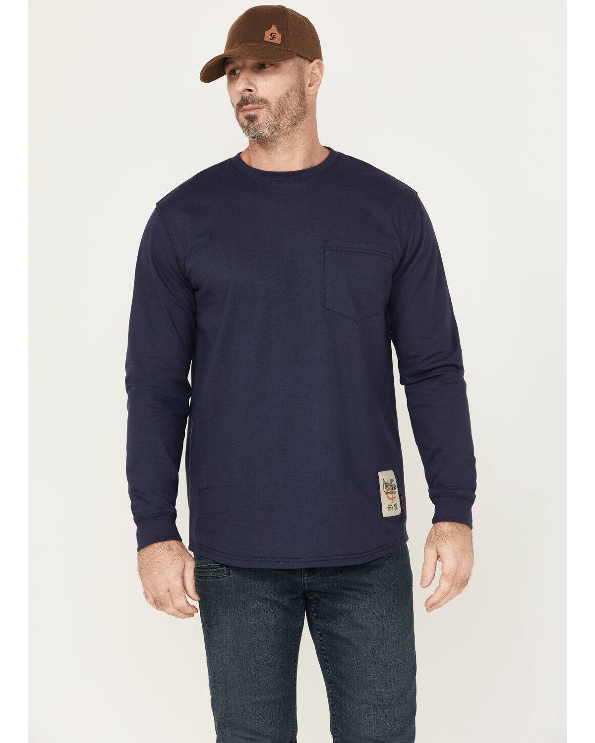 Image #2 - Cody James Men's FR Eagle Long Sleeve Graphic Work T-Shirt, Navy, hi-res