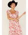 Image #2 - Skies Are Blue Women's Floral Print Ruched Open Back Flutter Sleeve Maxi Dress, , hi-res