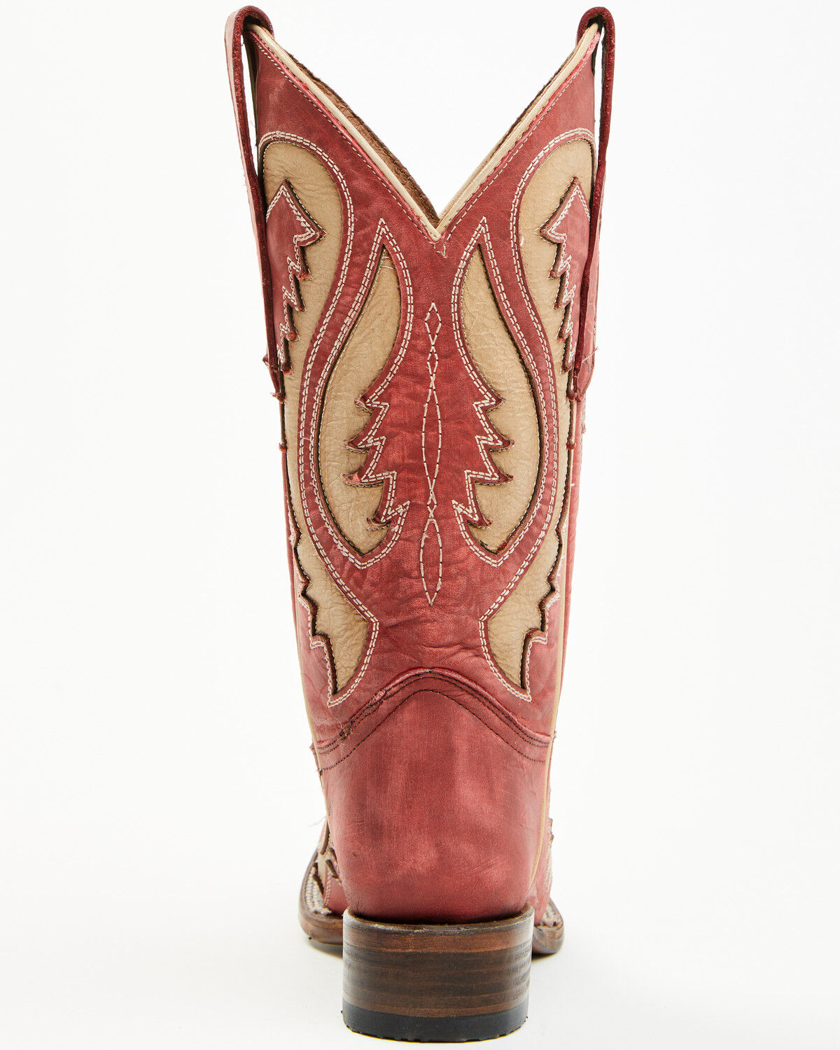 Image #5 - Circle G Women's Inlay Western Boots - Square Toe, Red, hi-res