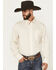 Image #1 - George Strait by Wrangler Men's Geo Print Long Sleeve Button-Down Stretch Western Shirt, White, hi-res