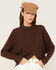 Image #1 - Revel Women's Mockneck Wrap Sweater, Brown, hi-res
