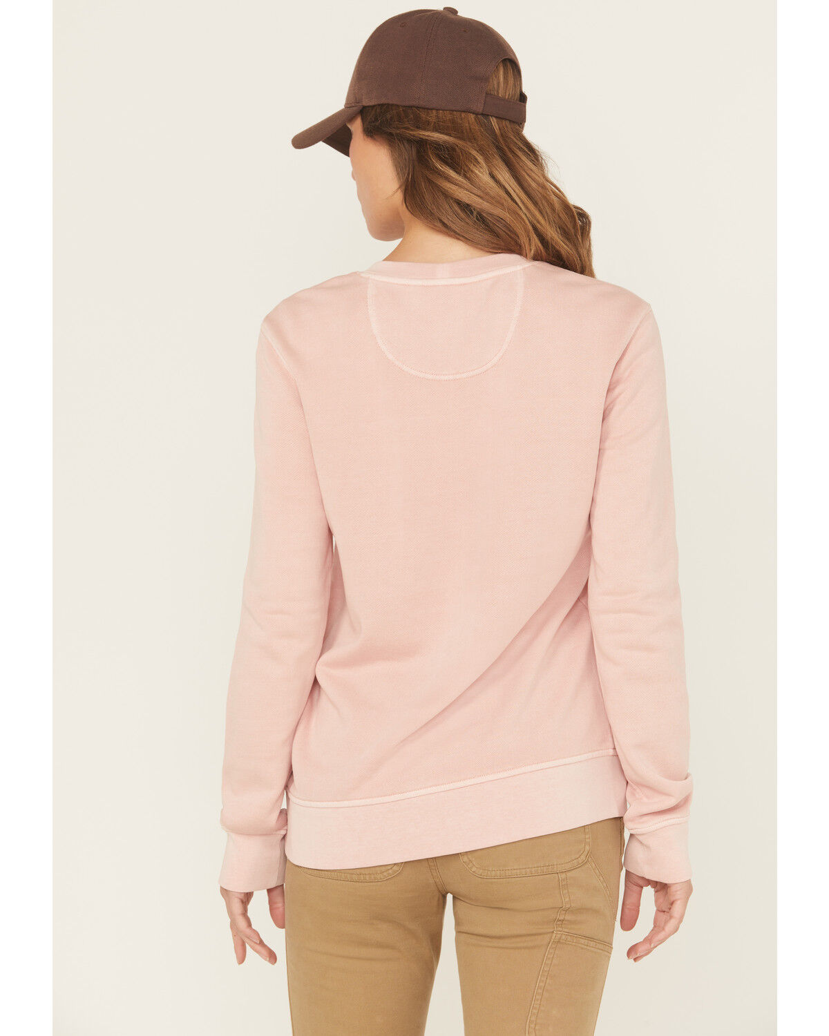 Image #4 - Carhartt Women's TENCEL™ Fiber Series Relaxed Fit Midweight French Terry Sweatshirt, Rose, hi-res