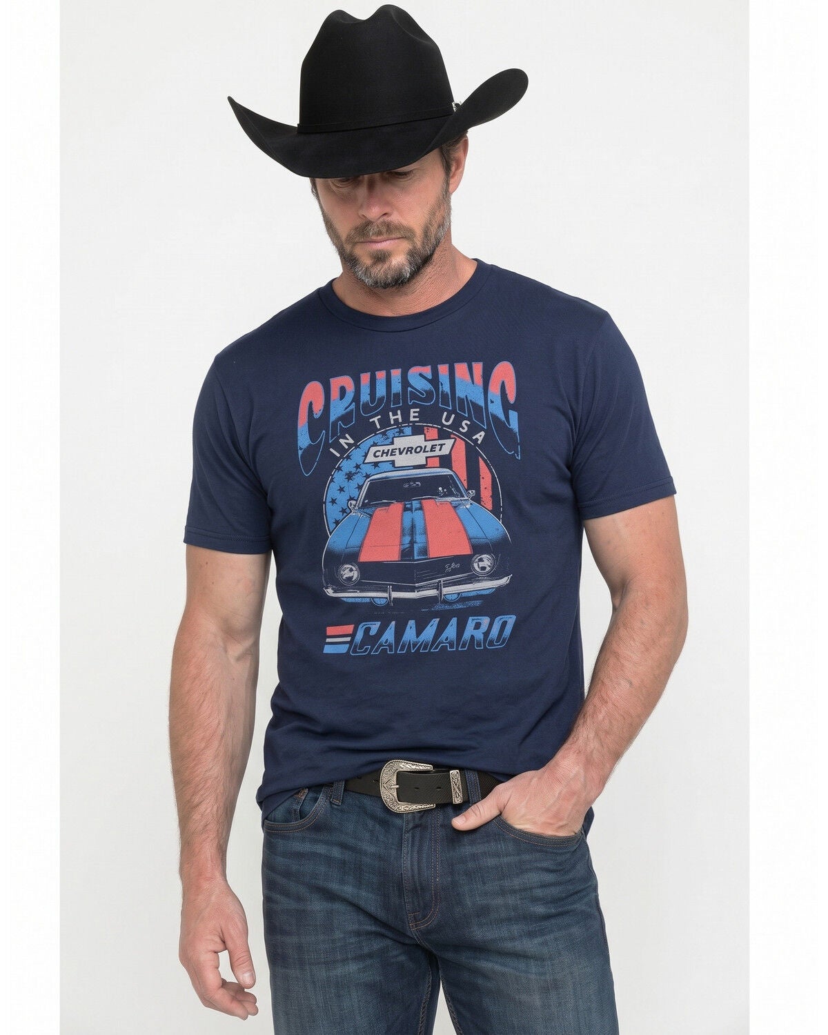 Americana Men's Cruising Short Sleeve Graphic T-Shirt, Navy, hi-res