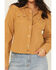 Image #3 - Kimes Ranch Women's Annie Long Sleeve Snap Cropped Western Shirt, Mustard, hi-res