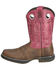 Image #3 - Smoky Mountain Women's Prairie Western Boots - Broad Square Toe, Pink, hi-res