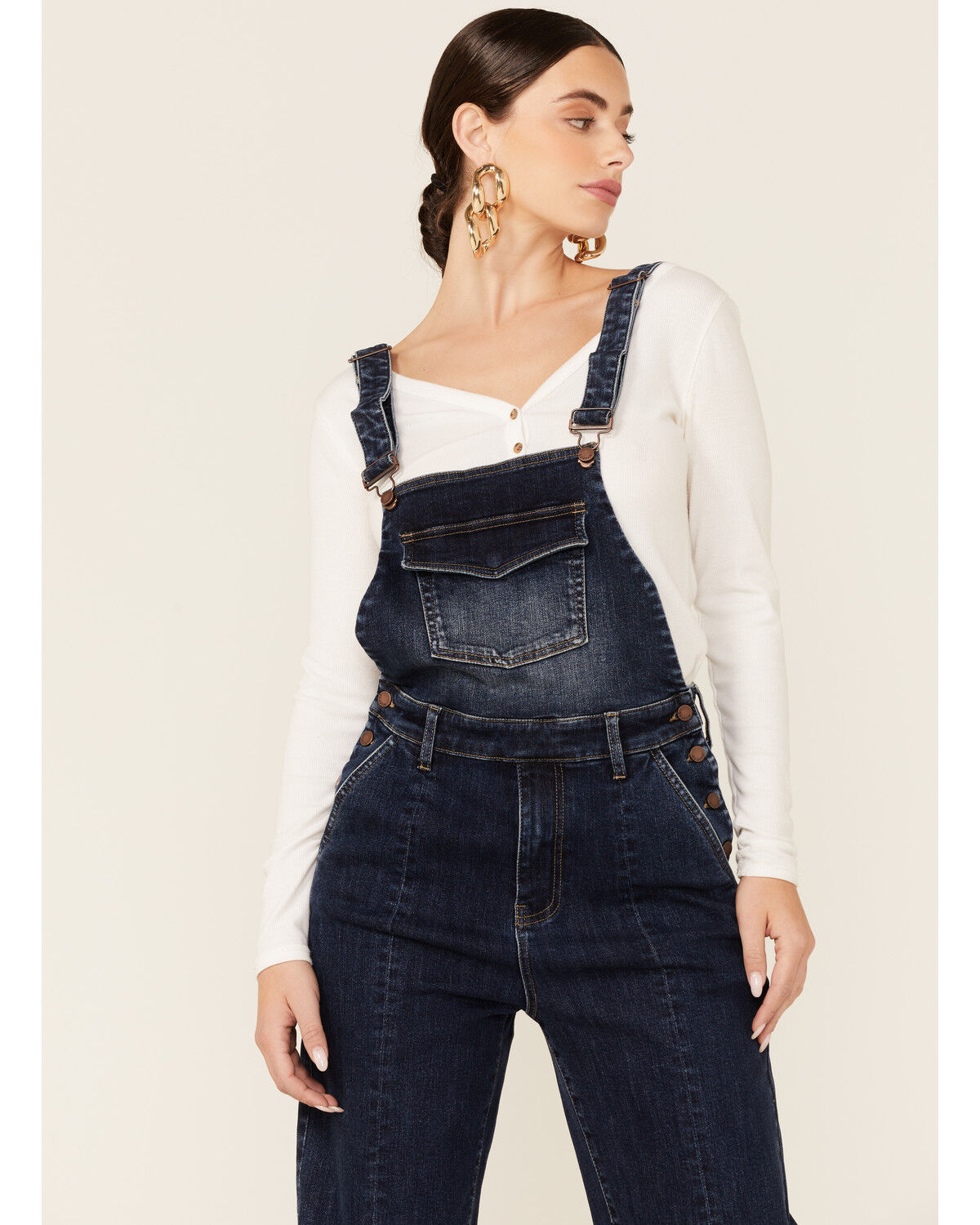 Image #3 - Billyt T Women's Paint Union Wide Leg Overalls, Blue, hi-res